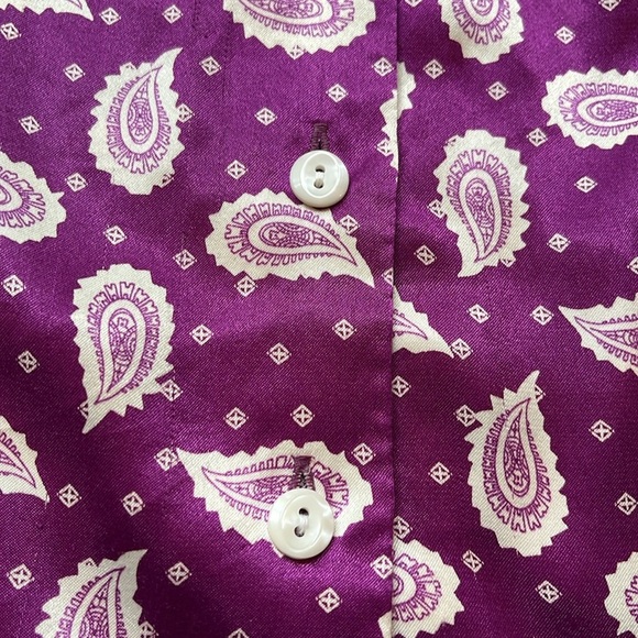Vintage Western Paisley Purple button-up shirt , Size: M/L - Picture 15 of 17